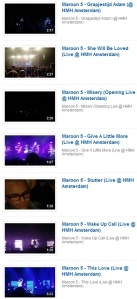 Maroon 5 in Amsterdam Videos (Feb 2011) : click and jump
